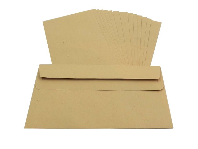 1000 x DL Manilla Plain Self Seal Brown Envelopes 110x220mm , 80gsm